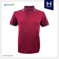MOS POLO MicroX เสื้อโปโล เสื้อคอปก ยูนิฟอร์มพรีเมี่ยม เลือดหมู