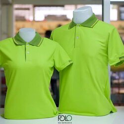 เสื้อโปโล สีเขียวตองปกเข้ม