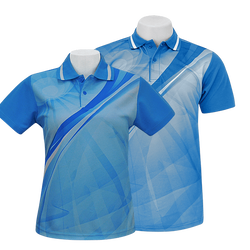 MN POLO เสื้อโปโลพิมพ์ลาย แบบพิมพ์ลาย 01 สีฟ้า