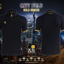 RAC11 POLO SPORT Gold เสื้อโปโลสปอร์ต เสื้อคอปก เสื้อทีม สีดำขลิบทอง