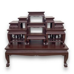 โต๊ะหมู่ 9 หน้า 6 ด้านน้ำตาล (ฐานรองแคบ)