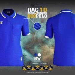 RAC10 เสื้อโปโลสปอร์ต เสื้อคอปก เสื้อทีม สีน้ำเงิน