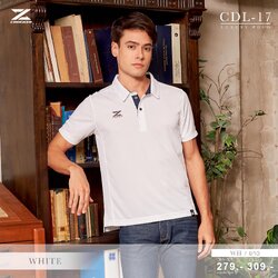 CADENZA CDL-17 คาเดนซ่า ลิขสิทธิ์แท้100% เสื้อโปโล เสื้อโปโลสปอร์ต สีขาว WH