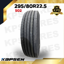 295/80R22.5 16PR ยี่ห้อ KAPSEN รุ่น S02 ยางรถบรรทุกเรเดียล