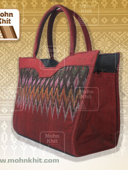 กระเป๋าผ้าขิด กระเป๋าถือ กระเป๋าหิ้ว 11x32x32 Cm