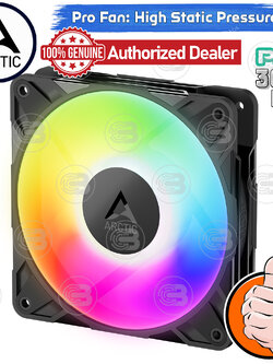 [CoolBlasterThai] ARCTIC P12 PRO A-RGB PWM PST Black 0dB (size 120 mm.) PC Fan Case ประกัน 6 ปี