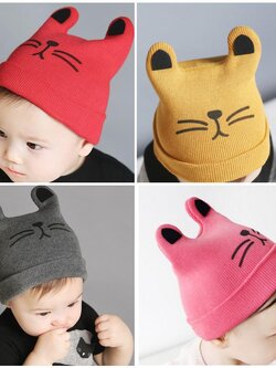 หมวกไหมพรม ลายแมว