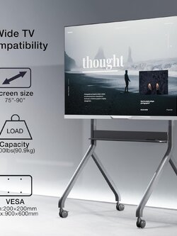 MLS-9600 Premium ขาตั้งทีวี,จอ Interactive, Digital Signage ปรับขึ้น-ลงด้วย มอเตอร์ไฟฟ้าแบบแกนคู่ ( Dual Shaft Motor) สำหรับจอภาพขนาด 75"-90" *ปรับก้ม-เงยไม่ได้, Max VESA 900x600 mm., Weight Capacity 90.9 Kg. (*ไม่รวมจอ)