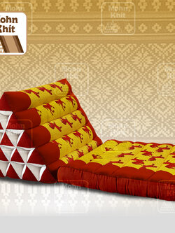 หมอนสามเหลี่ยม15 ช่องติดเบาะ1พับผ้าอังการา 50x90x36Cm //Cotton Original Real Wax Ankara Fabric Triangle Traditional Floor Cushions 15 holes with 1 part of mattress.