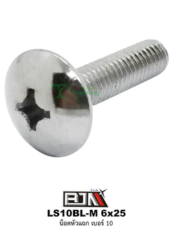 LS10BL-M 6x25 น็อตหัวแฉก เบอร์10 ( 1 ถุงมี 50 ตัว )