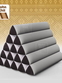 หมอนสามเหลี่ยม15 ช่องเดี่ยว ประกบคู่2สีผ้าฝ้าย 52cmx36cmx32cm// Thai Tri-angle Cotton Design Traditional Floor Cushions.