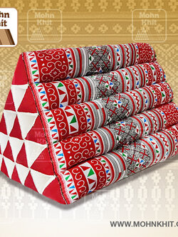 หมอนสามเหลี่ยม15ช่องเดี่ยวงานดีไซด์ 55cmx38cmx40cm// Thai Tri-angle Cotton kapok 100%Traditional Floor Cushions .