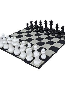 12" Giant Chess Set with Nylon Board ชุดหมากรุกยักษ์12นิ้ว+กระดานผ้าไนลอน