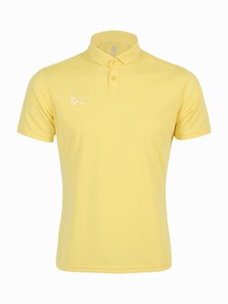 WARRIX PIN POLO Shirt เสื้อโปโล วอริกซ์ แขนสั่น ตัดต่อแบบไหล่ล้ำ สีเหลือง
