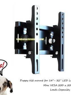 Puppy ขาแขวนทีวี LED TV ปรับก้มได้ สำหรับทีวีขนาด 14 - 43 นิ้ว ที่มีระยะรูยึดขาแขวนด้านหลังทีวีไม่เกิน 20x20 ซม.