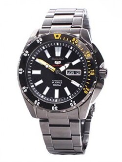 SEIKO 5 Sport Automatic Black ip นาฬิกาข้อมือสุภาพบุรุษ Black Stainless Strap รุ่น SRP363K1