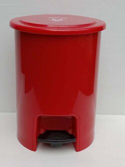 ถังขยะ แบบเหยียบ สีแดง ถังขยะในห้องน้ำ 12 ลิตร