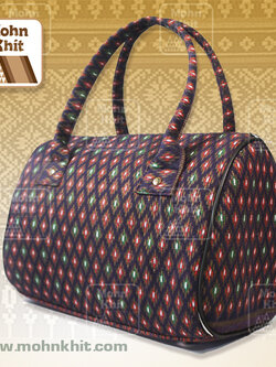 กระเป๋าขาวม้า,กระเป๋าผ้าขิด กระเป๋าถือแพรวา กระเป๋าหิ้ว 12x23x23 Cm//Khit Bag, Tote Bag, Tote Bag