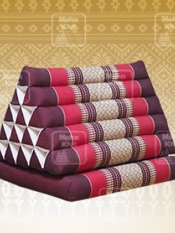 หมอนสามเหลี่ยม 15 ช่องติดเบาะ 1 พับ 55cmx76cmx36 cm Triangle Khit Thai Floor Cushions Traditional handmade 15 holes with 1 part of mattress.