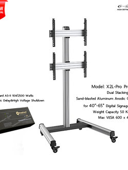 X2L-Pro Premium ขาตั้งจอ Video Wall 40 - 65 inch LED 2-Video Wall TV Stand Max Load 50 kg/Screen (รับประกันคุณภาพ 3 ปี)