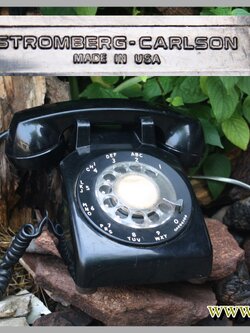 โทรศัพท์ Stromberg Carlson Model 500D 1978 Black Rotary Dial Desk Telephone