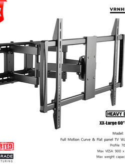 New! MH-A9000EU Premium XX-Large ขาแขวนทีวี/จอ Interactive 60"-100" Slim Design Heavy-Duty Full-motion TV Wall Mounts, Max VESA 900x600 mm., Weight Capacity 80 kg./ รับประกันคุณภาพ 3 ปี
