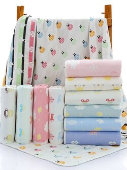 ผ้าห่อตัว ผ้ามัสลิน ทอ 6 ชั้น (มีลายหน้า-หลัง)