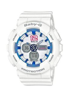 CASIO Baby-G นาฬิกาข้อมือผู้หญิง White Resin Strap รุ่น BA-120-7BDR
