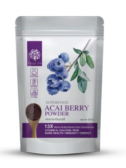 ผงอาซาอิเบอร์รี สกัด Freeze Dry ยี่ห้อ Feaga Life 80 กรัม ผง Superfood คุณภาพเยี่ยม