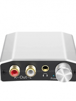 PDAC24-01s DAC Audio 192kHz 24bit Optical, Toslink, Coaxial to RCA +3.5 mm jack with Volume Control.