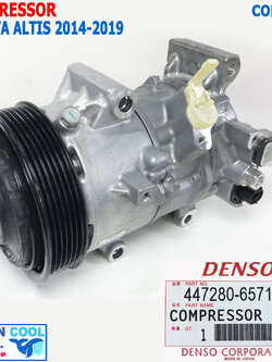 คอมเพรสเซอร์ โตโยต้า อัลติส 2014 - 2019 COM0124 DENSO 447280-6571 6SES14C Compressor Toyota Altis 447250-0351 คอมแอร์รถยนต์ คอมแอร์ คอมเพลสเซอร์ R134A CONTROL VALVE
