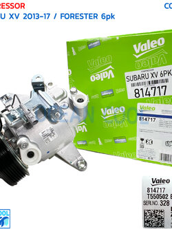 คอมเพรสเซอร์ ซูบารุ เอ็กซ์วี 2013 -2017 COM0114 ฟอร์เรสเตอร์ 2012 วาริโอ้ แท้ 814717 สายพาน 6PK Compressor For Subaru XV Valeo Subaru Forester 2012 (SJ), XV 2012 คอมแอร์รถยนต์ คอมแอร์ คอมเพลสเซอร์ เอ็กวี