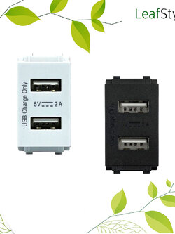 เต้ารับ USB 1 ช่อง 2 พอร์ต ฟิลิปส์ รุ่นลีฟ LEAFSTYLE 2X 1M USB SOCKET Philips