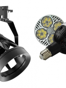 ชุดโคมสปอตแทรคไลท์ PAR30 35W 3500LM 6500K/3000K E27 ดำ ML-LIGHT