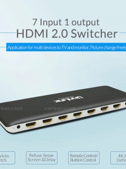 HDMI Switch 7X1 HDMI 2.0 UHD 4K@60Hz 3D 10Bit HDR support HDCP2.2