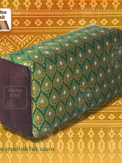 หมอนหนุนผ้าพิมพ์ทอง, ของรับไหว้ ,The original Khit Rectangle health Pillow Thai Bolster Lumber 33x15x10 cm