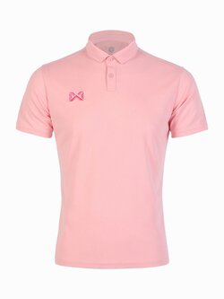 WARRIX PIN POLO Shirt เสื้อโปโล วอริกซ์ แขนสั่น ตัดต่อแบบไหล่ล้ำ สีชมพู PK