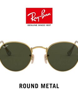 RayBan RB3447 001 Round Metal