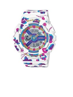 Casio Baby G นาฬิกาข้อมือหญิง สีขาว สายเรซิ่น รุ่น BA-110FL-7ADR