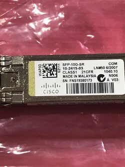 Cisco SFP-10G-SR= [TorCompTH - ขาย จำหน่าย ราคา] Cisco 10GBASE-SR SFP Module (multimode 300 m - shortwave)
