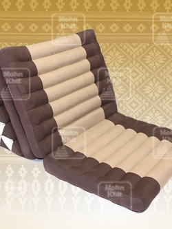 หมอนสามเหลี่ยมฝ้ายทูโทน 15 ช่องติดเบาะ3 พับ //56x180x36cm Tri-angle Cotton kapok 100%Traditional Floor Cushions 15holes with 3part of mattress.