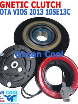 คลัชคอมแอร์ โตโยต้า วีออส 2013 - 2015 10SE13C MGC0050 Magnetic Clutch toyota vios ชุดหน้าคลัชคอมแอร์ สำหรับคอม 10SE13C อะไหล่ แอร์ รถยนต์ ลูกปืนมู่เล่ NSK แท้