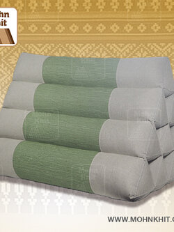 หมอนสามเหลี่ยม10 ช่องจัมโบ้ผ้าแคนวาสใยสังเคราะห์ 55cmx38cmx40cm// Thai Triangle synthetic fibersTraditional Floor Cushions.