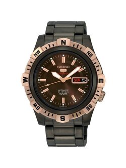Seiko 5 Sports Automatic นาฬิกาข้อมือผู้ชาย สายสแตนเลส รุ่น SRP148 - สีดำ