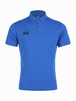 WARRIX PIN POLO Shirt เสื้อโปโล วอริกซ์ แขนสั่น ตัดต่อแบบไหล่ล้ำ สีน้ำเงิน BB