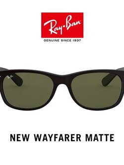 Ray Ban Wayfarer RB2132F 622 Rubber Black 55