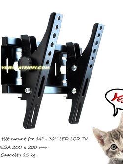KITTEN ขาแขวนทีวี LED TV ปรับก้มได้ สำหรับทีวีขนาด 14 - 43 นิ้ว ที่มีระยะรูยึดขาแขวนด้านหลังทีวีไม่เกิน 20x20 ซม.