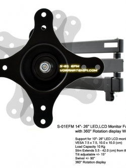 S-01EFM ขาแขวนจอคอมพิวเตอร์ 14-26 inch LED,LCD Monitor Full Motion with 360° Rotation display