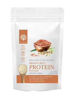 ผงโปรตีนข้าวกล้อง ออร์แกนิค PLANT-BASED สร้างกล้ามเนื้อ ขนาด 270 กรัม ยี่ห้อ Feaga Life