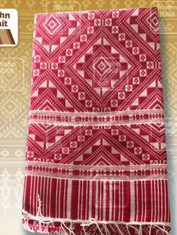 ผ้าคลุมไหล่ฝ้ายทอมือ ผ้าฝ้ายแท้ ผ้าขิดโบราณ ขนาด 60x200 cm//Hand-woven shawl, pure cotton, ancient Khit cloth, size 70x200 cm.